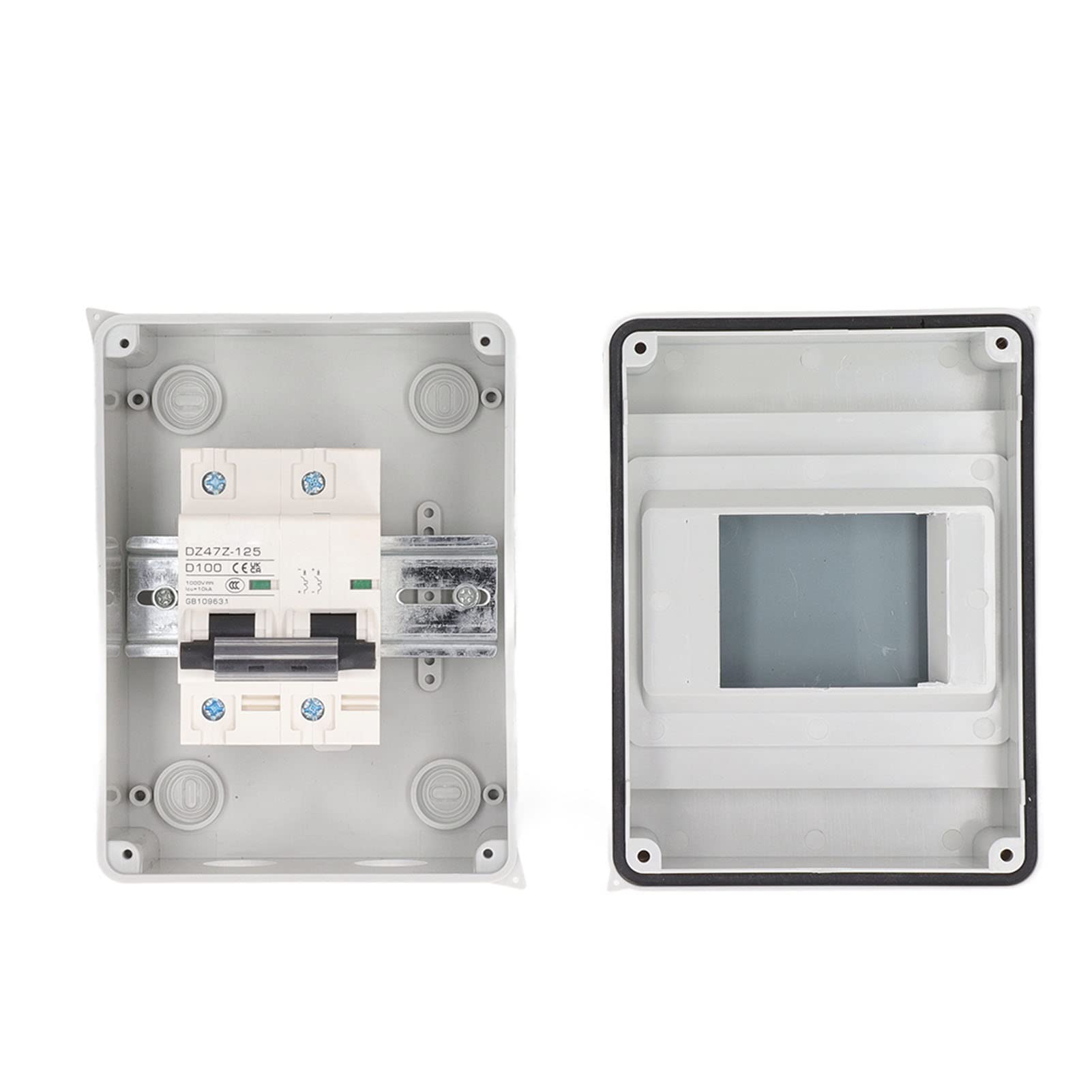 Wakects SG DC Interruttore Automatico Miniaturizzato PA66 2P Isolatore di Circuito DC 100A 1000V IP65 Copertura Trasparente Ampio Spazio di Cablaggio per Impianto Solare Fotovoltaico RV Off Grid e