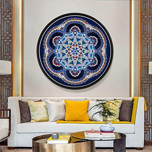 DIY Diamond Painting Pendants with Frame and Tassel Wall Art Picture Mural Poster Cross Stitch Embroidery Mosaic Kit 5D Painting by Number Home Decoration Pack of 2 (Mandala)