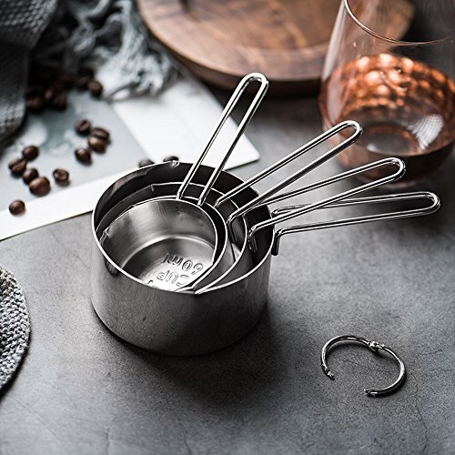 image for Homestia Stainless Steel Measuring Cups and Spoons Set of 8 Pcs Baking