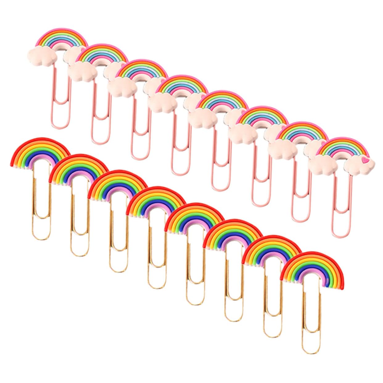 NUOBESTY 5 Sätze Regenbogen-büroklammer Süße Büroklammern Chip-clips Ästhetische Büroklammern Klicker Farbige Büroklammern Pvc Büroklammern Clips (klein Bastelklammern Colorful 16 Stück * 5