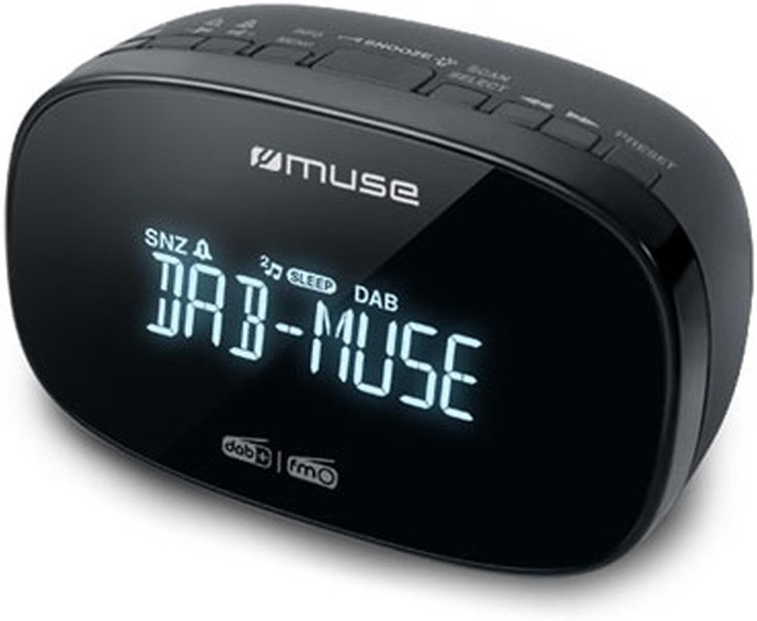 Muse Radio Reloj Dab+ FM PLL, Alarma Dual, repetición (M-150 CDB), función de suspensión, Conector de teléfono, Pantalla LCD, Gris Oscuro