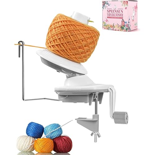 SPEENSUN Yarn Winder, 3.5 OZ Easy-to-Install and Efficiently Yarn Spinner with Lower Noise, Robust ABS Material Ball Winder for Crochet and Knitting Lover for Yarns Below Size 5