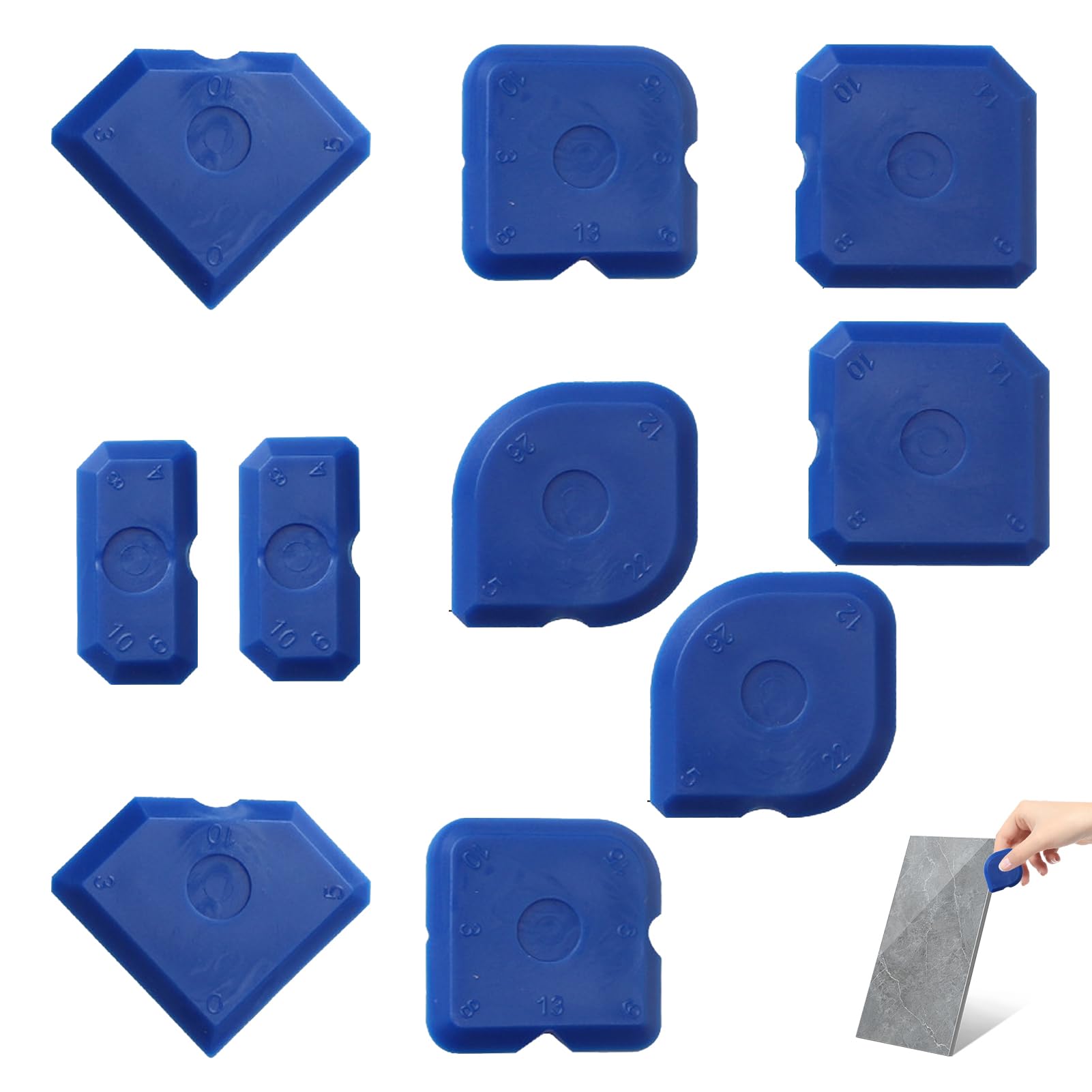 Professional Blue Silicone Sealant Smoothing Tool Kit - Reusable Caulking Set for Kitchens Bathrooms and DIY Projects