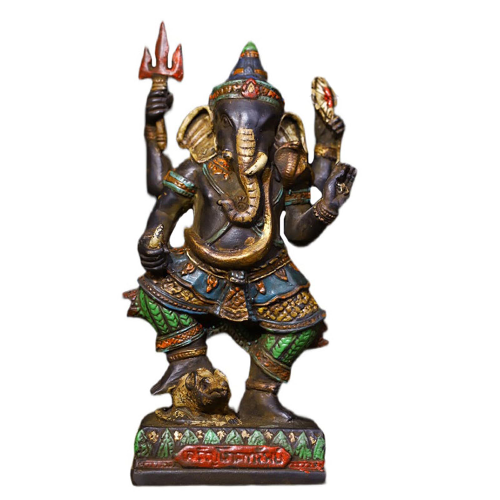 YXCQHZM Gold Lord Ganesha Statues- Hindu Elephant God Statue - for Home Temple Mandir Meditation Yoga Room Decor (B)