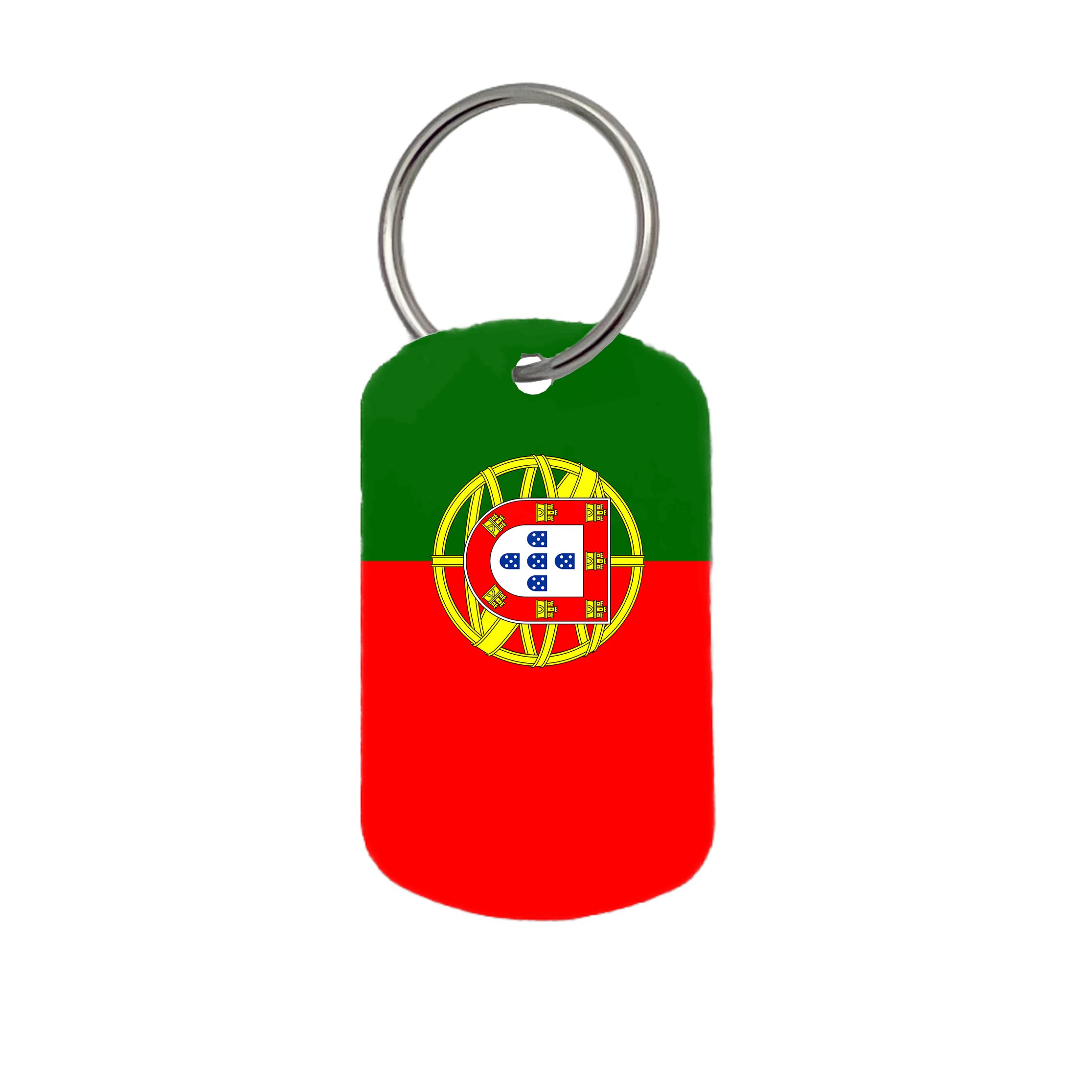 TheDogTagCo Country Flag ID Tags (Keyrings) Army Military Dog Double Sided Print World Flags (Portugal)