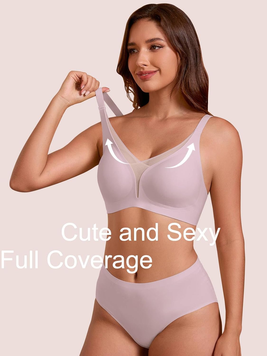 COCOMARTS Jelly Bras for Women No Underwire Push Up Deep V Mesh Comfort T Shirt Bralette Wireless Seamless Everyday Bra - Image 2