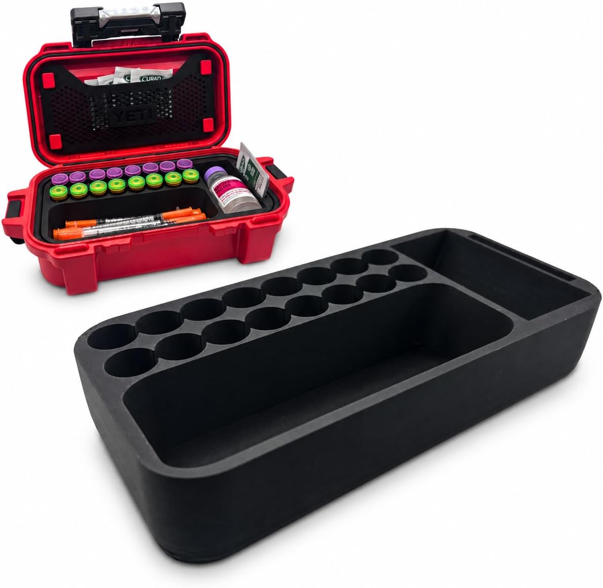 3ml Vial Organizer Insert Compatible with YETI GoBox 1, Holds 16 Vials