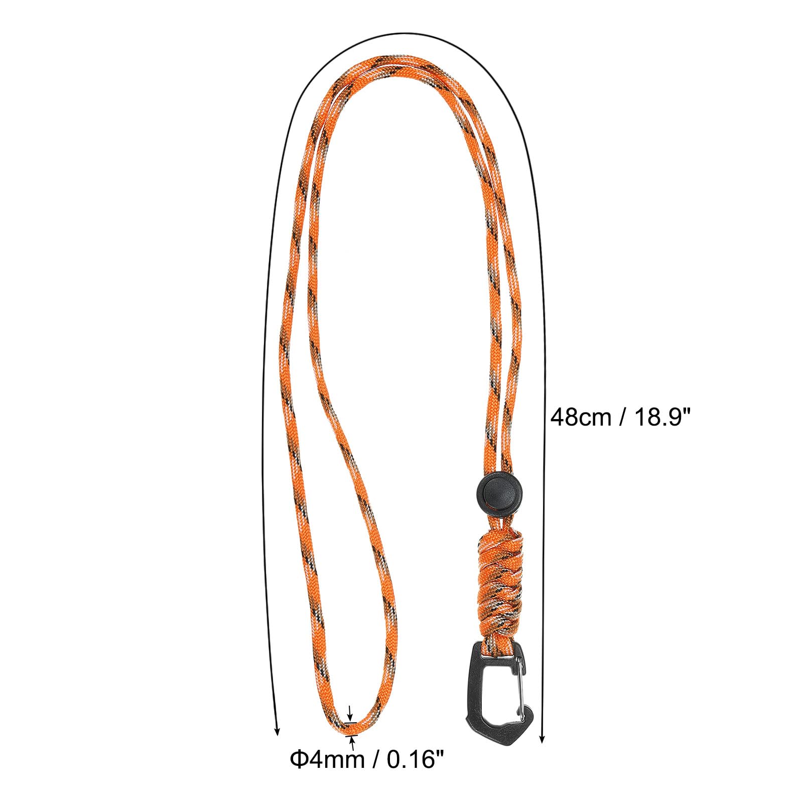 PATIKIL Badge Lanyard 18.8 Inch, Necklace Keychain Cord Metal Clasp Hook Ring Strap for Keys Whistle ID Card Badge Holder Camo Orange - Image 2