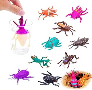 10Pcs Bath Toys Bug Toys,Color Changing and Stretchy Realistic Insects Animal Figurines,for Kids 3+,Novelty Gag Prank Squeeze Toy for Themed Parties,Goodie Bag Fillers,Classroom Rewards