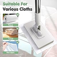 Vista 4 de Disposable Dust Mop with 4 Reusable Cloths, mopa desechable para el polvo con 4 PañOs Reutilizables, 39in Long Handle Retractable Gap Dust Cleaner
