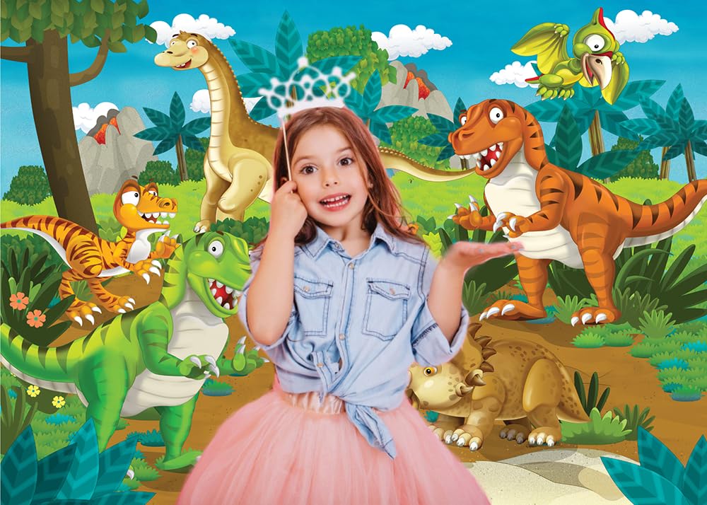 CYLYH 7X5FT Dinosaur Photo Backdrop Dinosaur Park Theme Backdrop Dinosaur Photography Background for Boy Girl Birthday Party Banner