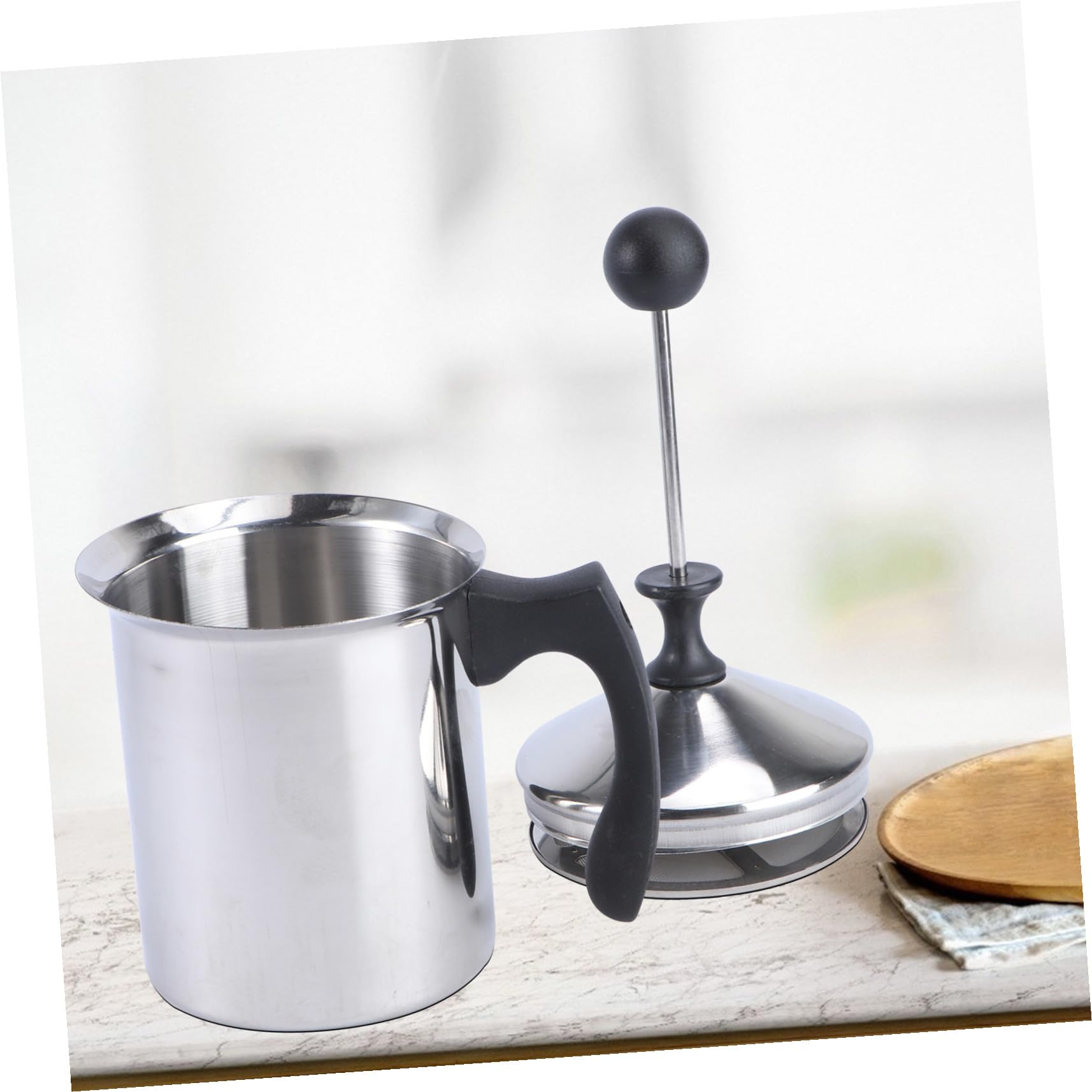 POPETPOP Espumador De Leche Manual Para Café Espumoso De Acero Inoxidable Batidora De Leche Para Capuchino Para Uso El Hogar