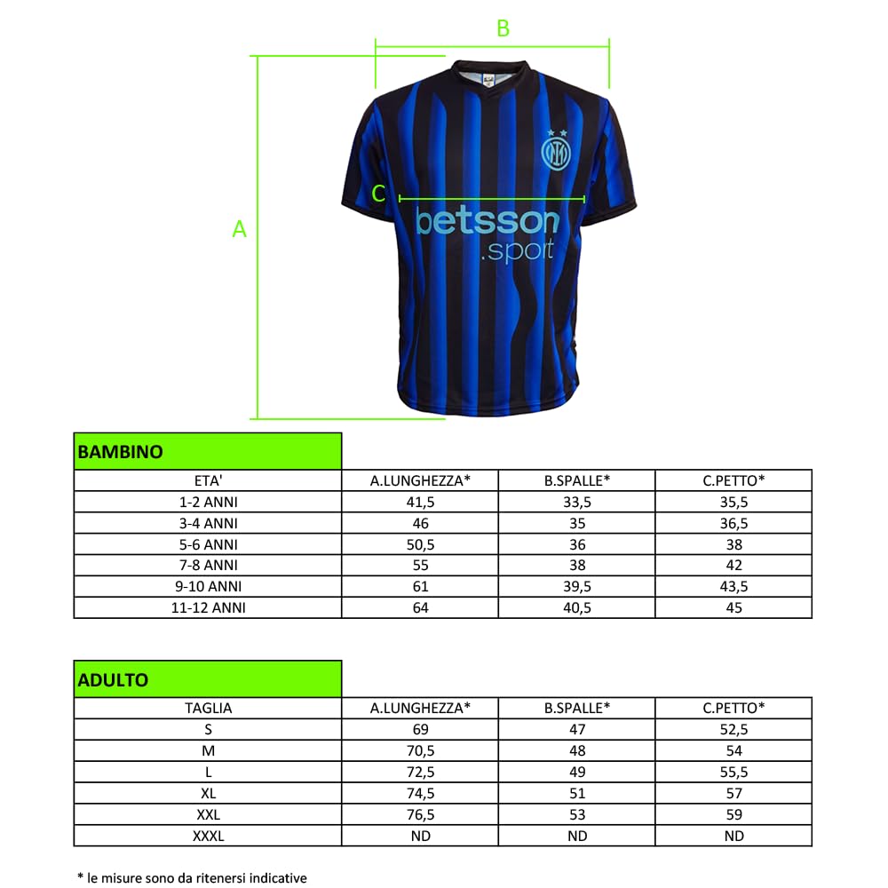 Inter Inter Milan Replica Maglia Home Kit Unisex - Bambini e Ragazzi (Pacco da 1)