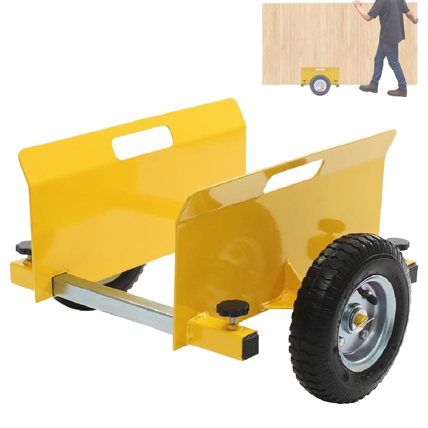 Carrello da trasporto a 2 ruote con ruote in gomma da 20,3 cm, design regolabile, supporta fino a 269,9 kg, per spostare lastre e lastre di cartongesso