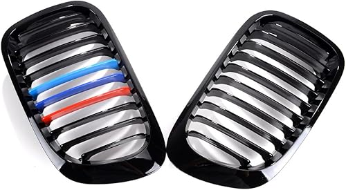 AstraDepot - Juego de 2 rejillas de riñón color negro brillante M compatible con BMW E46 1999-2002 de 2 puertas Coupe Cabriolet Pre-facelift
