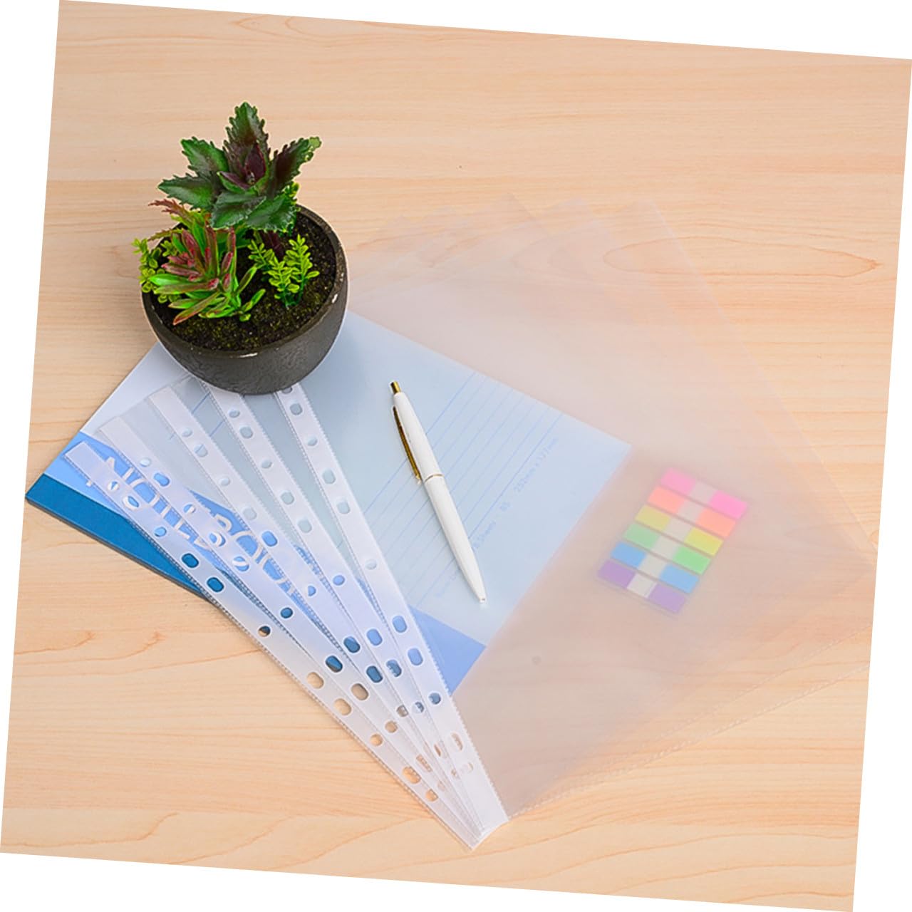 Pochette de Documents A4 11 Trous en Pp, Lot de 100 Feuilles