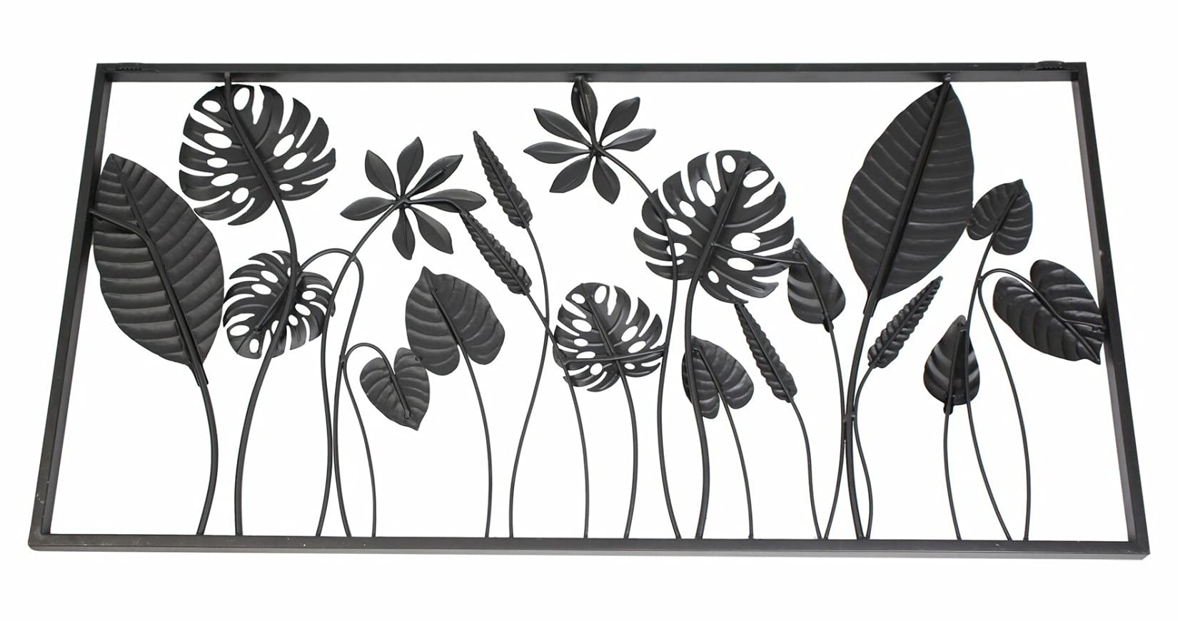 3D Wandbild "Blätter" aus Metall 90x45 cm, Wanddeko, Wandschmuck, Wandkunst