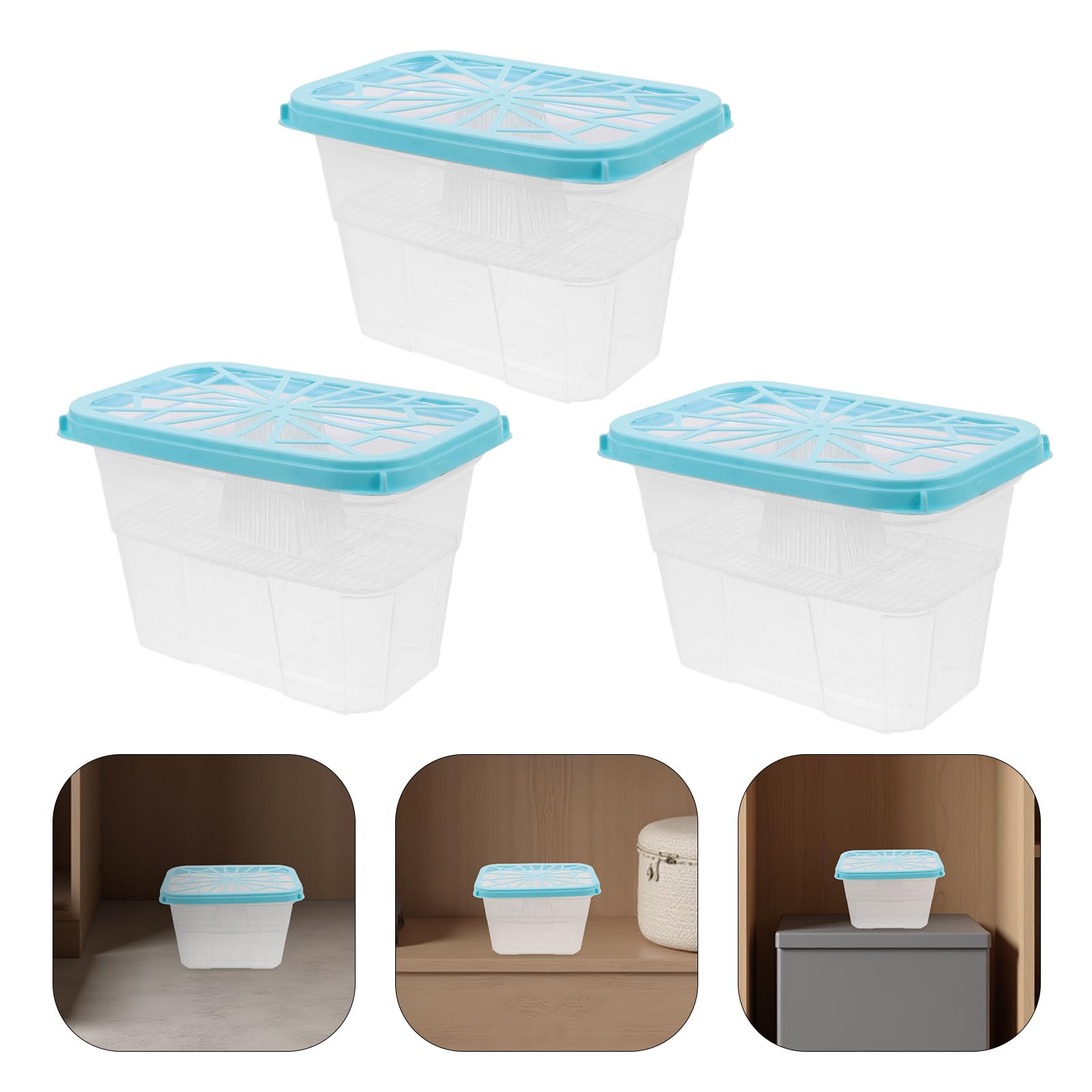 VALICLUD Caja Deshumidificadora Reutilizable para Armarios Contenedor Vacío para Absorbente de Humedad Soporte Plástico para Recarga 8 Piezas Control de Humedad Interior Uso Doméstico