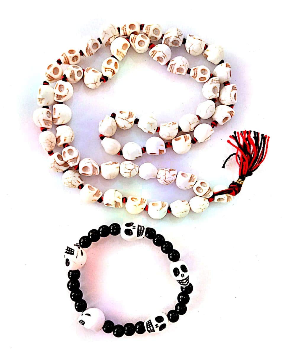 Shreenathji Kapala Narmund Khopdi Mala Skull Necklace for Kali & Shiv/Mahakal/Bhairav Tantra Jaap for Mahakali Puja Tantrik Mala with kapala beacelet (B08Y8JF7KB) Amazon Price History, Amazon Price Tracker