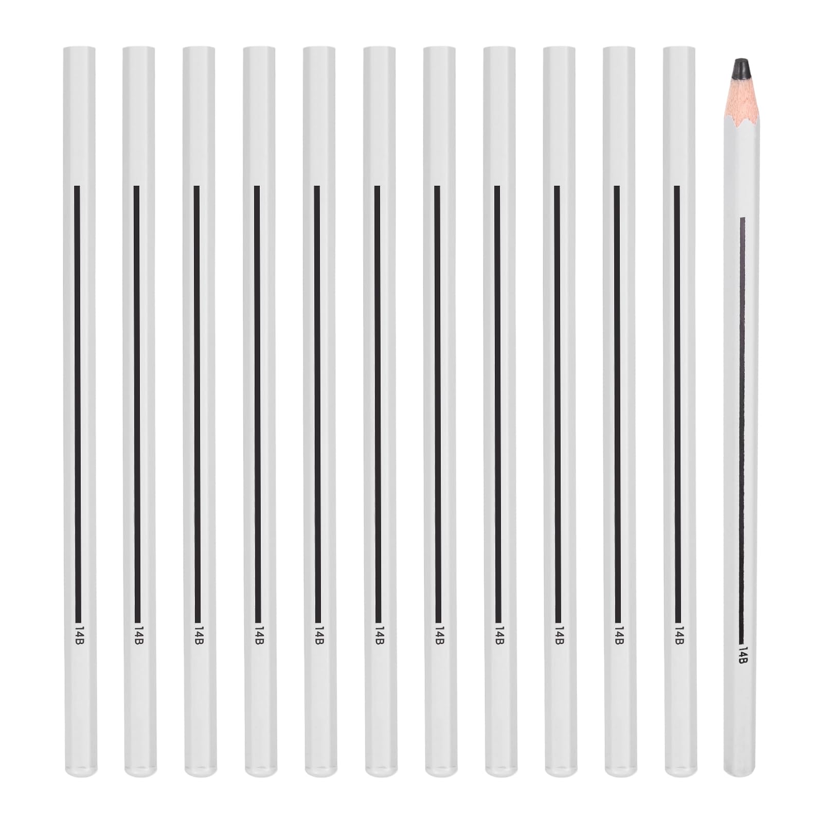 PATIKIL 14B Graphite Pencils for Drawing, 12Pcs Sketching Pencils Wood Supplies Set Break-Resistant Lead with Built-in Sharpening Area for Painting Sketching Artist Design