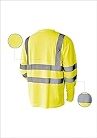 Vista 2 de L&M® playera de alta visibilidad ANSI clase 3, seguridad reflectante, color lima, naranja, manga corta/larga, alta visibilidad