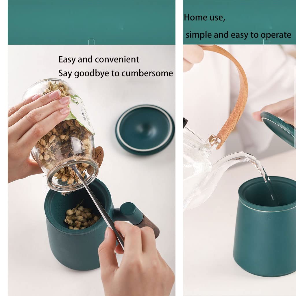 HSQMA Tasse De Thé en Céramique avec Infuseur Et Couvercle, Mignonne Tasse De Thé avec Filtre en Vrac, Chinois La Tasse De Thé en Porcelaine Fait À La Main for Le Bureau À Domicile (Color : Black)