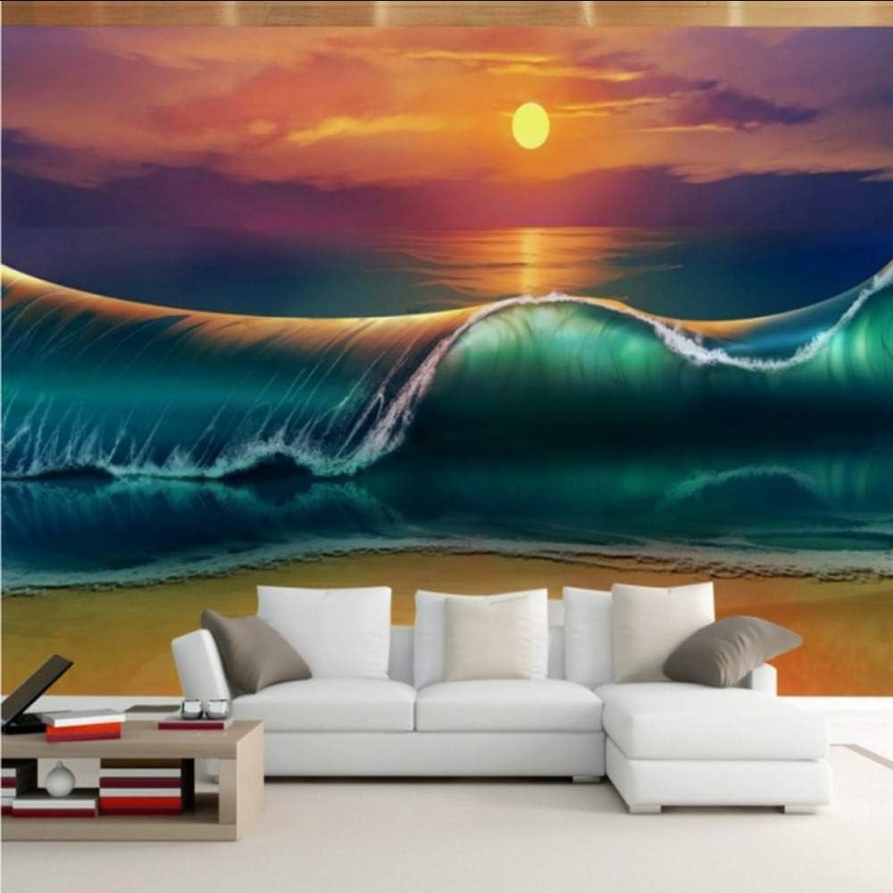 Amazon Xbwy 写真の壁紙3dオーシャンビュー海の波リビングルームテレビの壁の壁紙ロビーの壁紙カスタム壁画 1x100cm 壁紙