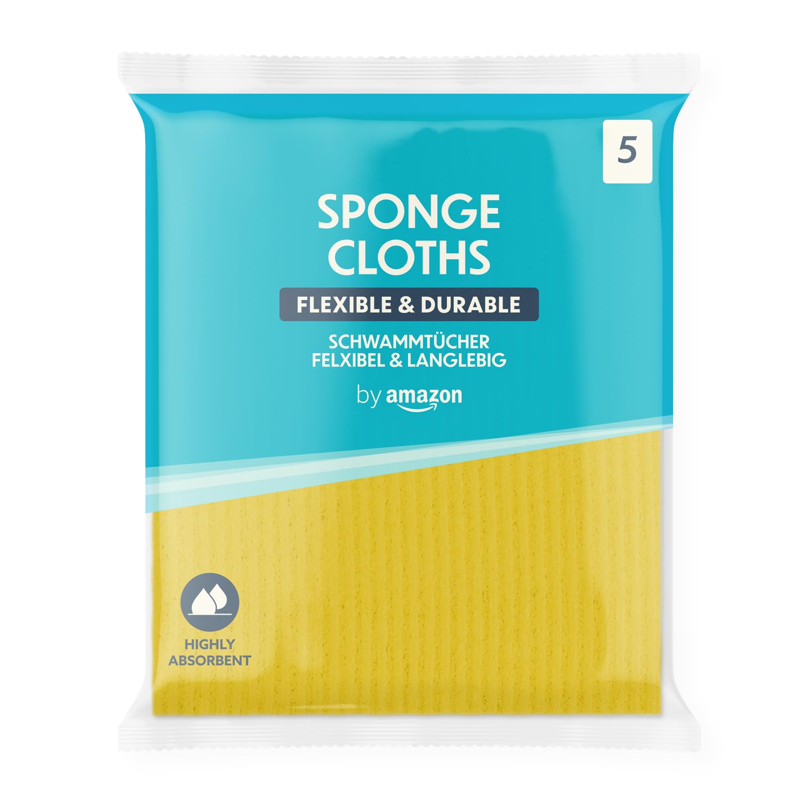 by Amazonby Amazon Sponge Cloth (5 units)Compact by Design (Certified by Amazon)