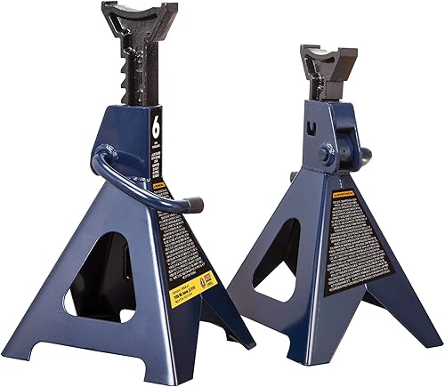 TCE Soportes de acero de 6 toneladas (12,000 libras), paquete de 2, azul, AT46002U