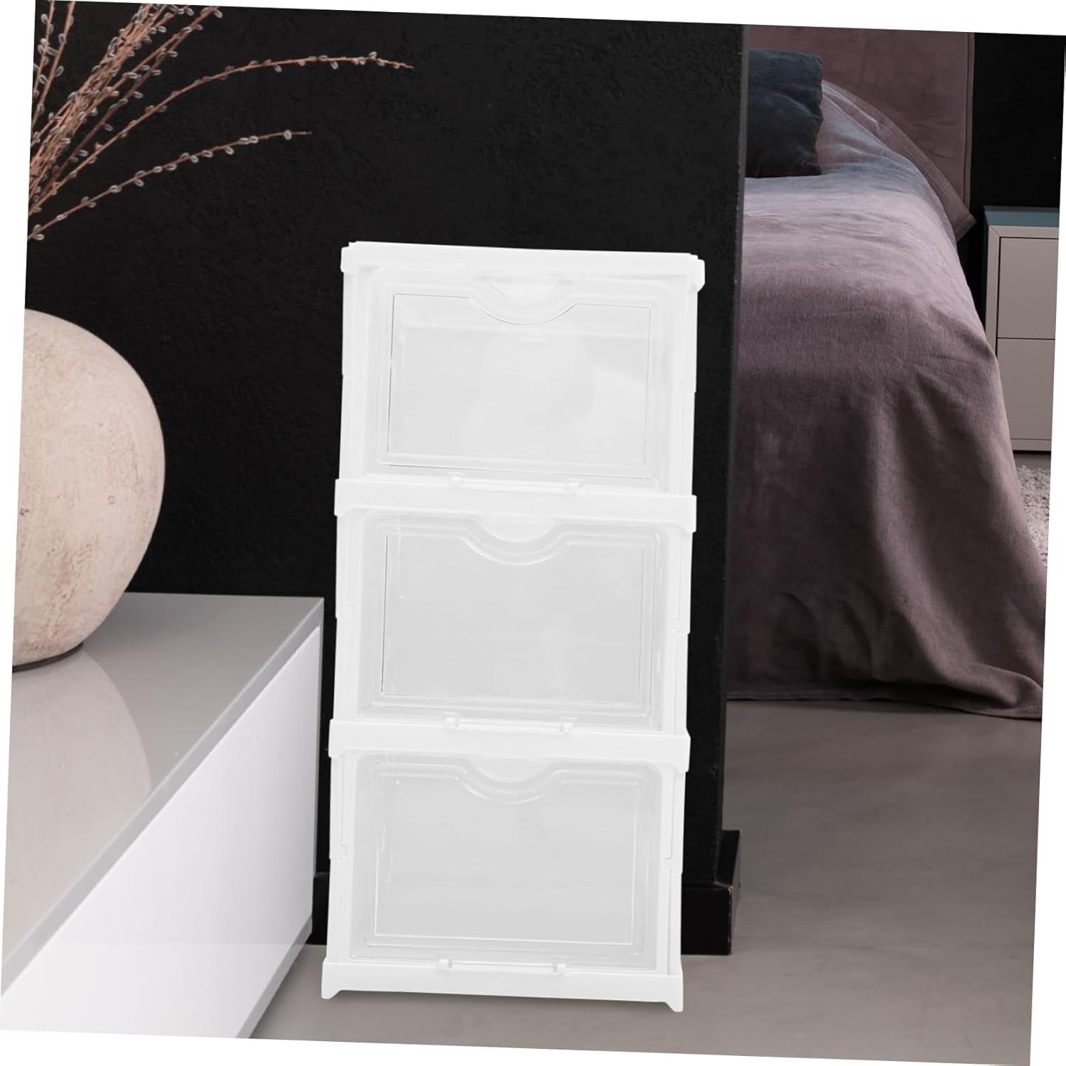 Ciieeo 1set Stackable Shoe Storage Boxes Drawer Design Foldable Multi-layer Organizer for Sports Shoes High Heels and More Convenient Access and Protection for Your Footwear
