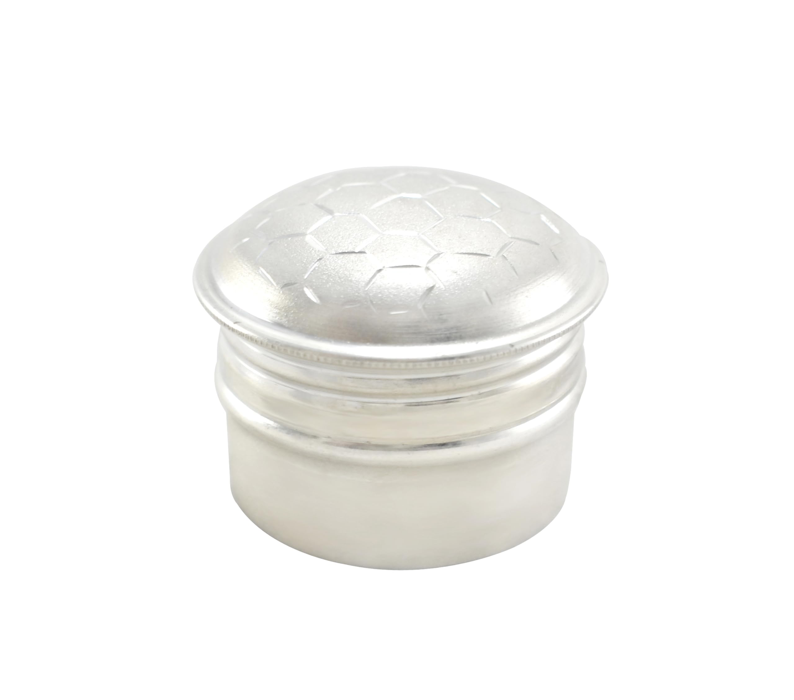 KMJ Pure Silver Box/dabbi for Multipurpose use, sindoor Box for Women, Kajal, Ginni box, Elegant & Versatile Storage, Pooja Items for Home (weight 7-8 Grams)