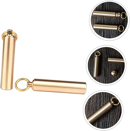 Miniatura 5 de GLEAVI 1 juego de 2 cajas al aire libre impermeable tanque organizador de vitaminas botella llavero tableta portátil medicina portador llavero