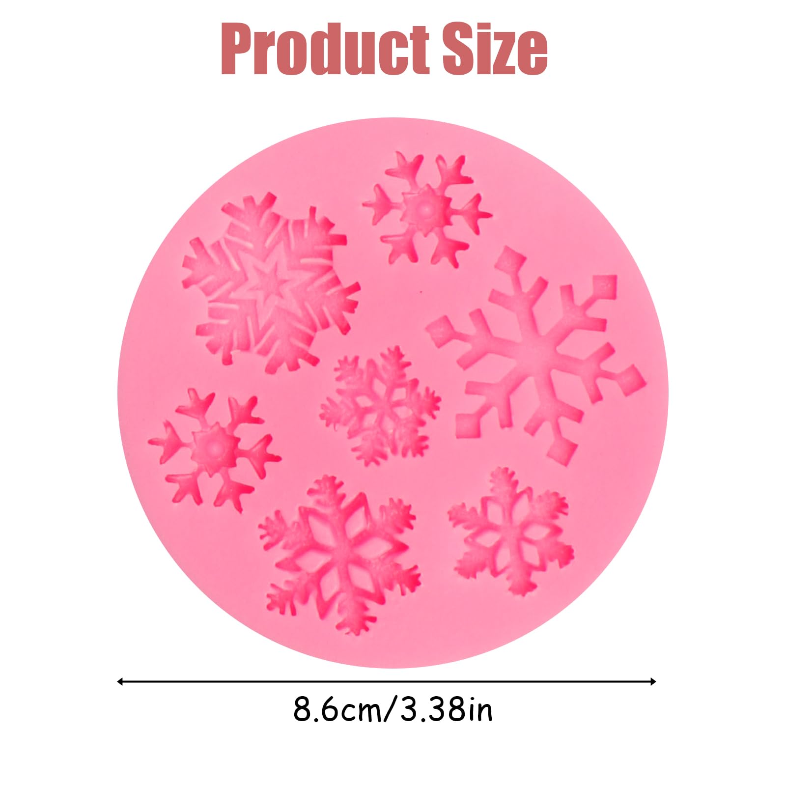 Molde de silicona para fondant de copo de nieve, molde de fondant de chocolate con copo de nieve de Navidad para decoración de pasteles, caramelos, cupcakes, decoración de pasteles, arcilla polimérica