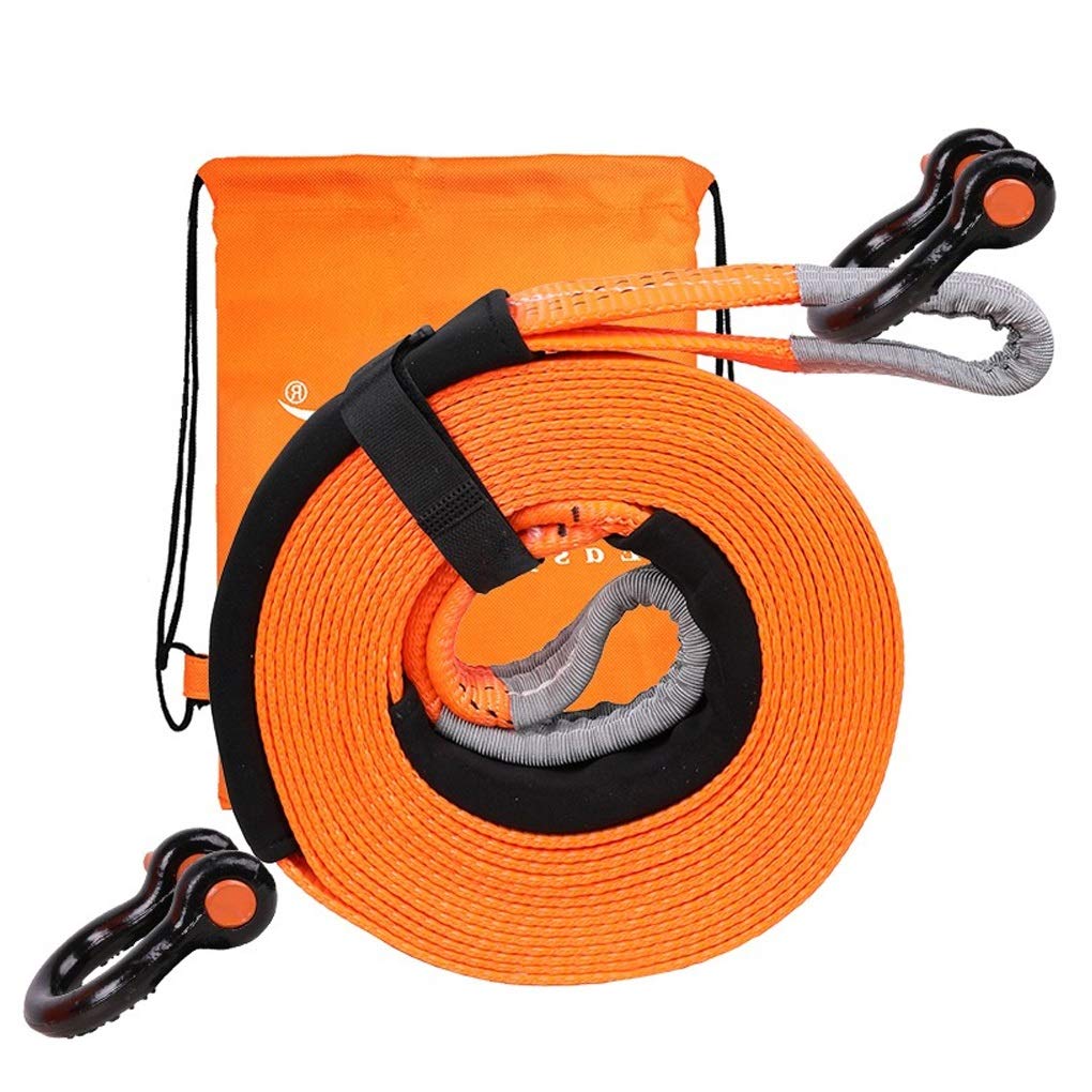 Cinturón de Remolque 5 M / 8 T, Cuerda De Remolque Automóvil, Correa de Remolque de Servicio Pesado 4x4, Para Automóviles/Vehículos Agrícolas/SUV/Barcos de Vapor, Con 2 Ganchos de Seguridad