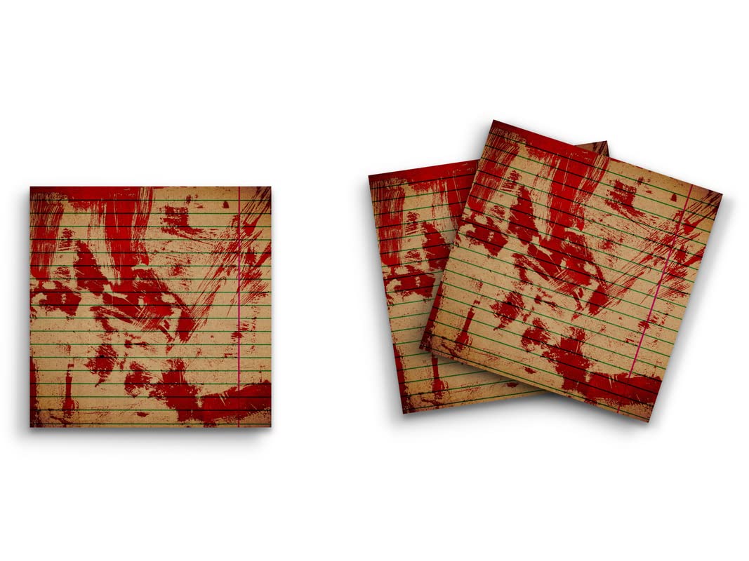 Butler in the Home Sticky Notes 3 Pack 3"x3" 50 Sheet Count Per Pad, Smeared Blood Horror Scary, Cute Funny Memo Note Pads Stationery Journal Planner Paper