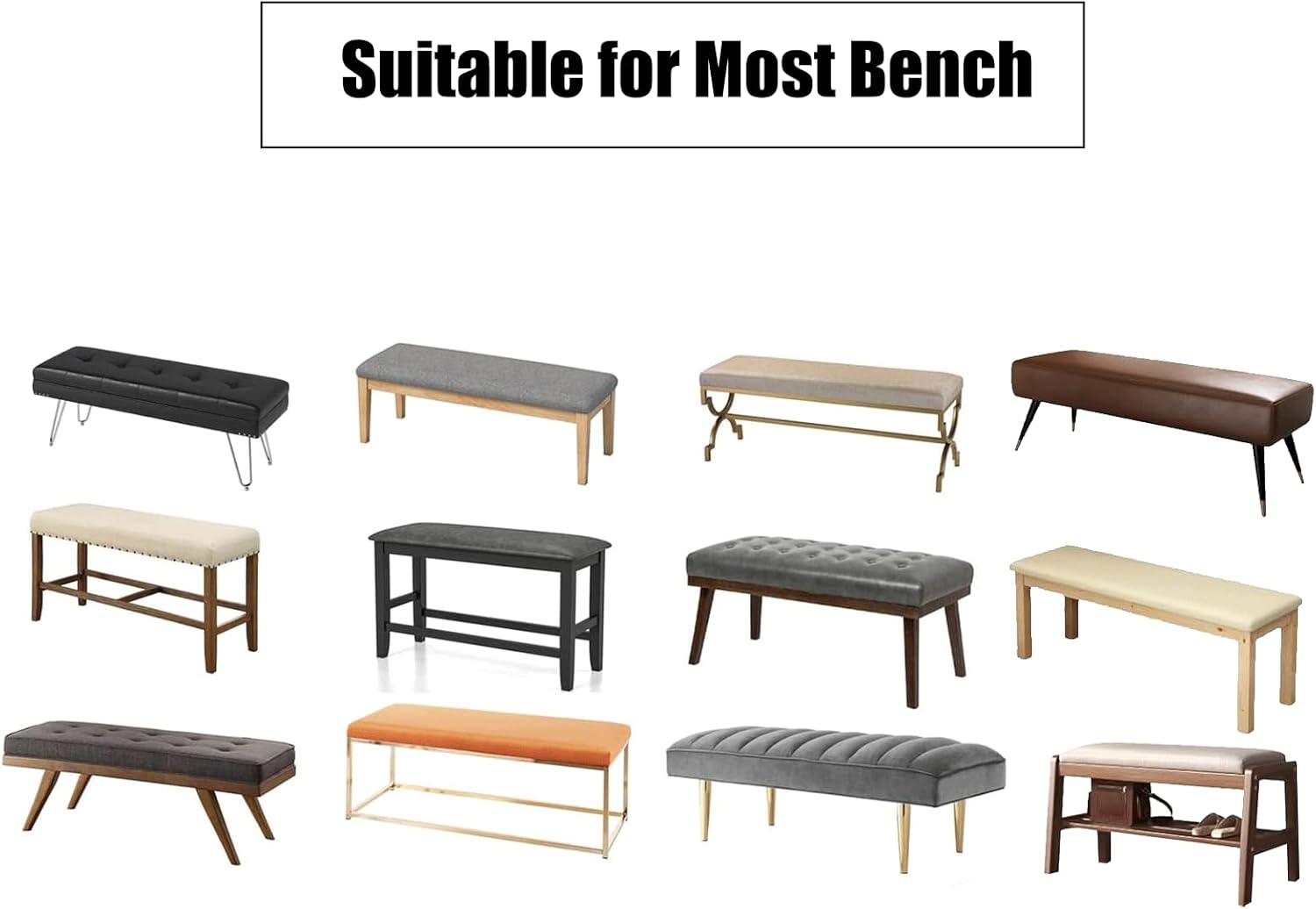 Dining Bench Cover 3D Seersucker Piano Bench Cushion Cover, Dining Chair Covers Bed Bench Furniture Protector