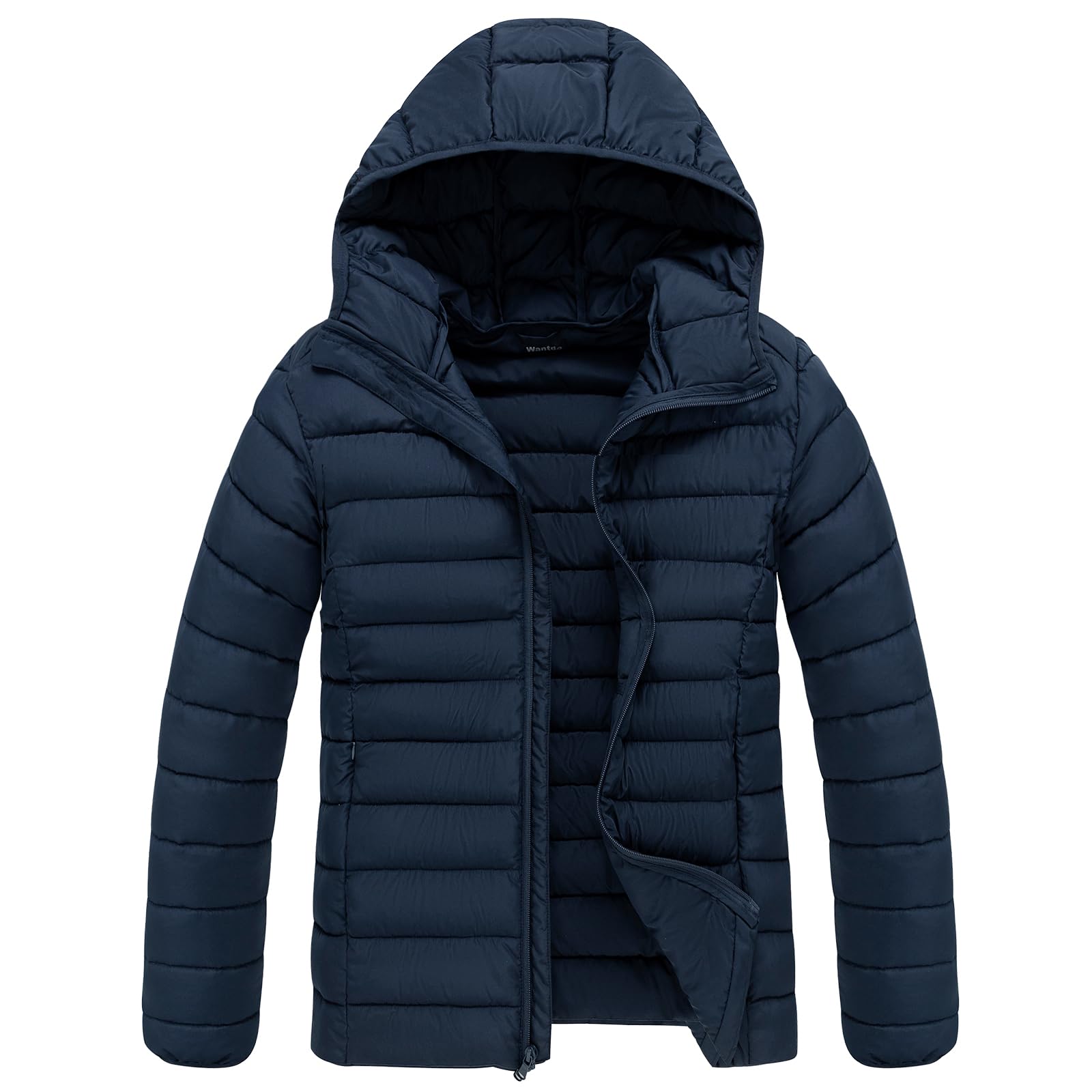 wantdo Mens Quilted Hooded Jacket Warm Coat Winter Lightweight Down Jacket