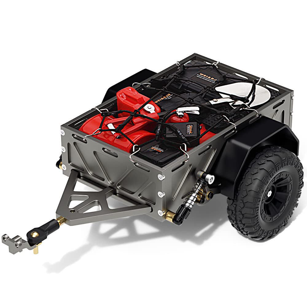 Aluminum 1/18 1/24 RC Trailer RC Crawler Trailer for 1/18 TRX4M 1/24 ...