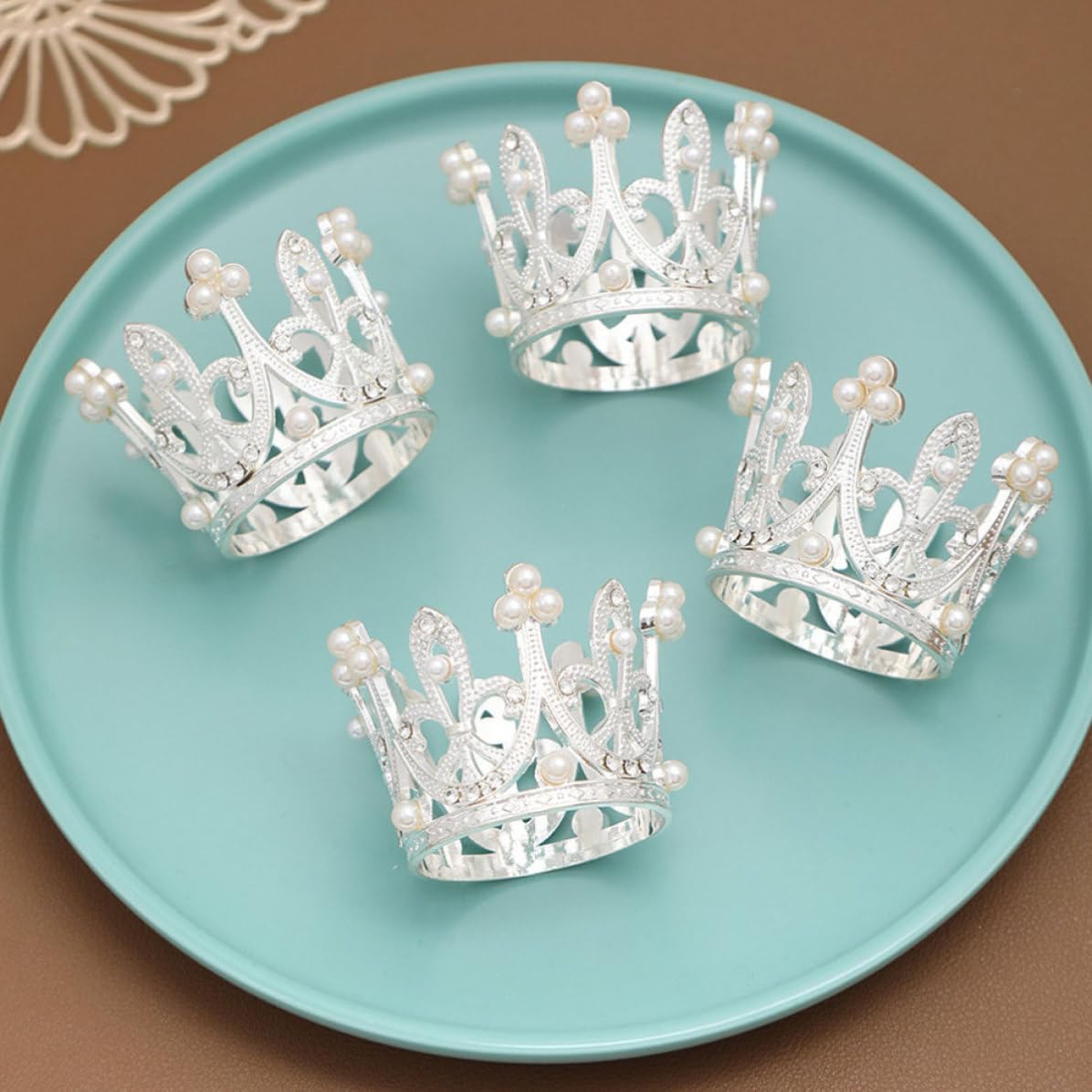 12 Pezzi Anello Portatovagliolo Corona Argento in Lega di Zinco | Decorazione Leggera per Tavola, Stile Delicato, per Festa di San Valentino e Apparecchiatura Elegante