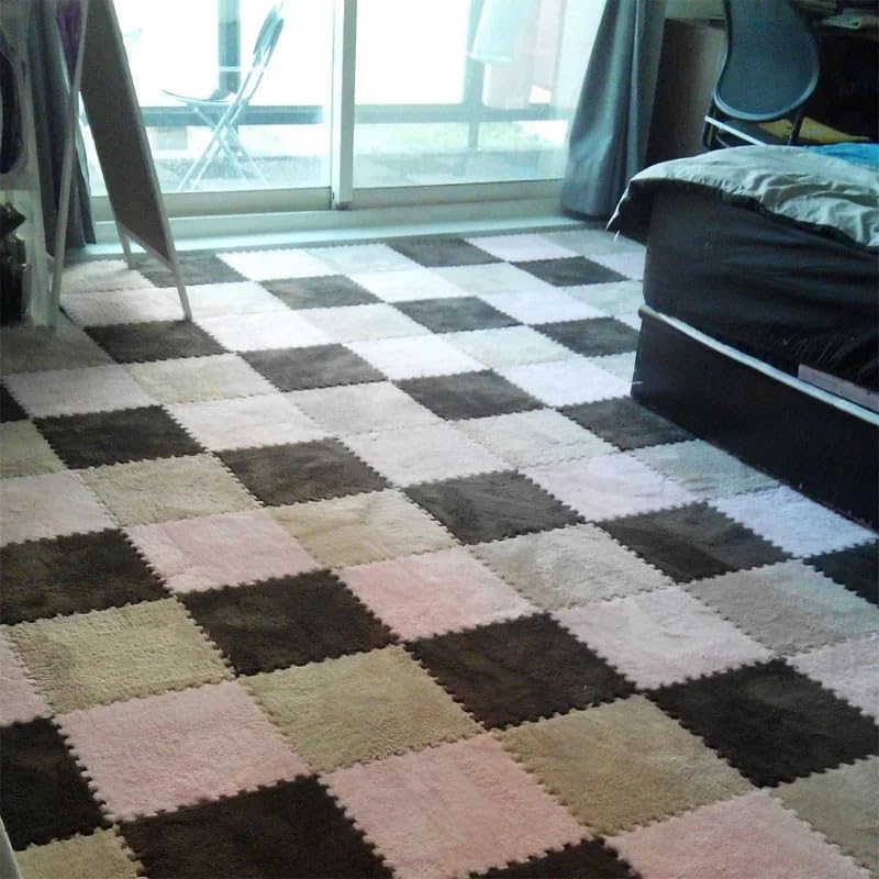 12 sztuk/zestaw mata do puzzli, mata do układania z pianki EVA, maty podłogowe do pokoju do sypialni w domu sala do jogi gra na siłowni(Camel)