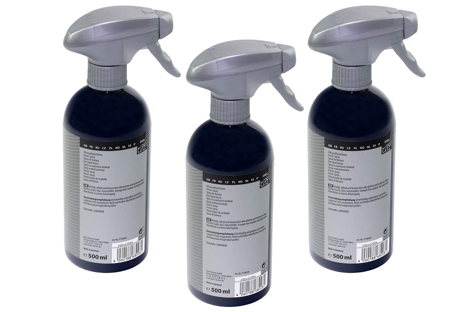 3x 500 ml Koch Chemie Allround Quick Shine Finish Spray Detailer Versiegelung