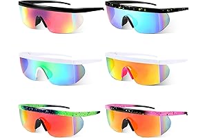 6 Pairs Polarized Sports Sunglasses UV400 Protection with Adjustable Nose Piece