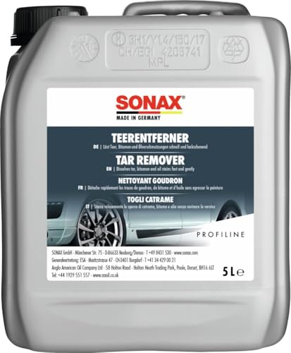 SONAX PROFILINE TeerEntferner (5 Liter) löst schonend und gründlich hartnäckige Verschmutzungen wie Teer- und Ölflecken von Lack und Chrom | Art-Nr. 03045050