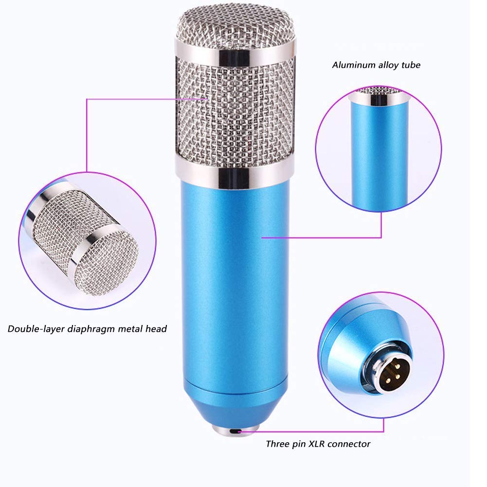 Carte Son en Direct Ensemble de Microphones Microphone à condensateur Ancre Microphone à condensateur pour Ordinateur
