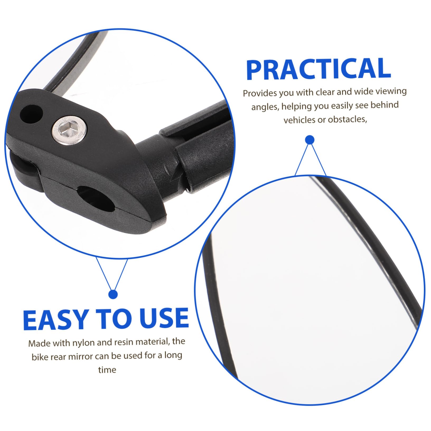 Toyvian 4 Pièces Rétroviseur de Vélo Arrière Large Angle pour Vélo de Montagne Montage Guidon