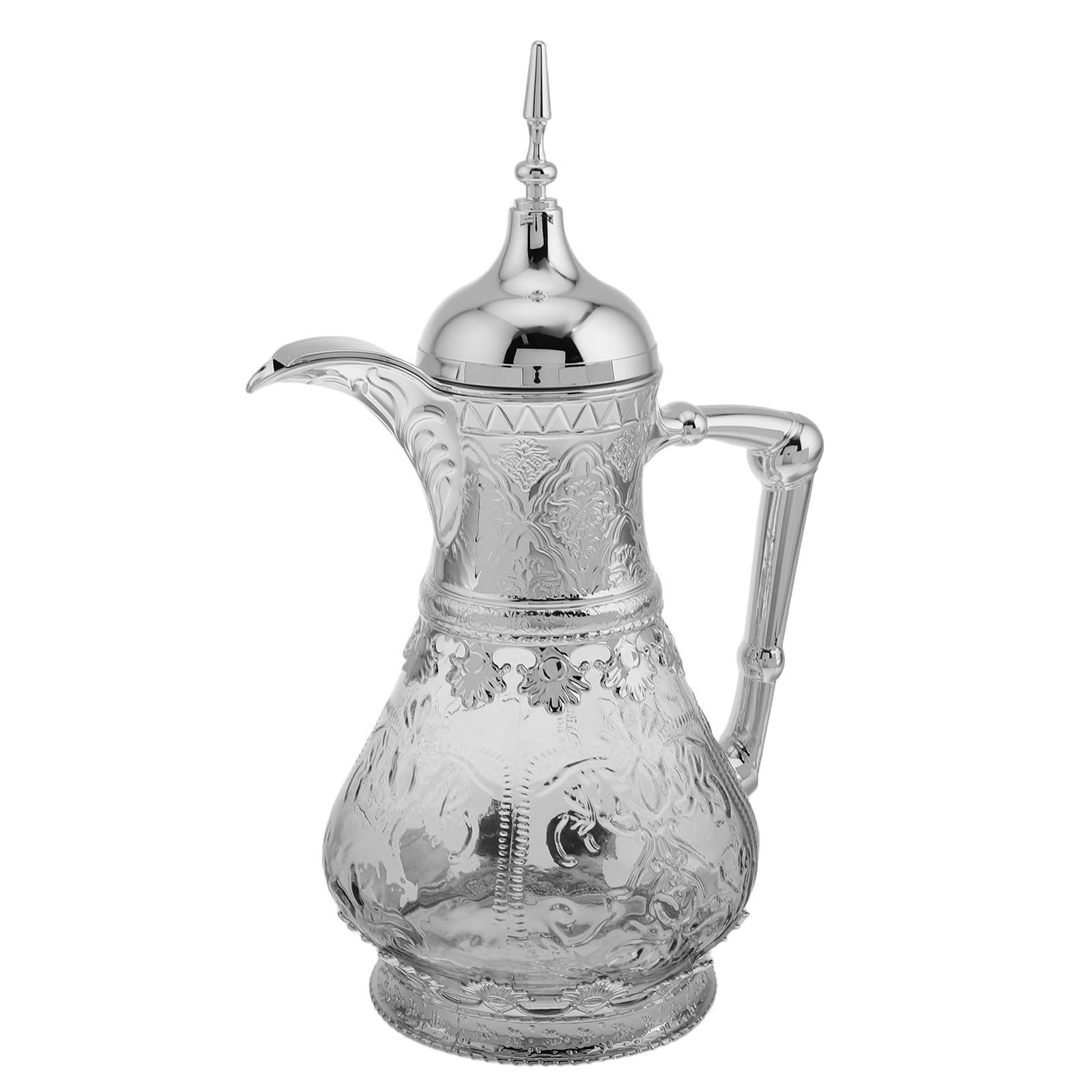 CLISPEED Glas wasserkrug mit Deckel und Ausguss im Arabisch mittelöstlichen Stil Ergonomischer Griff Leichter Ausgießer Stilvolles Design für Kalte Getränke Wie Saft Tee Kaffee Fridge Door