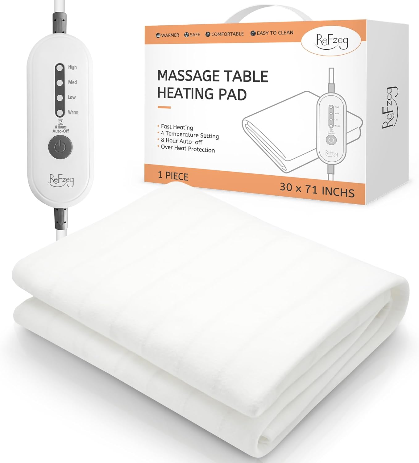 Massage Table Warmer Heating Pad Professional SPA Massage Bed Warmer with 4 Heat Settings, 8 Hour Auto-Off and Overheat Protection for Massage Bed & Spa, 30" x 71"