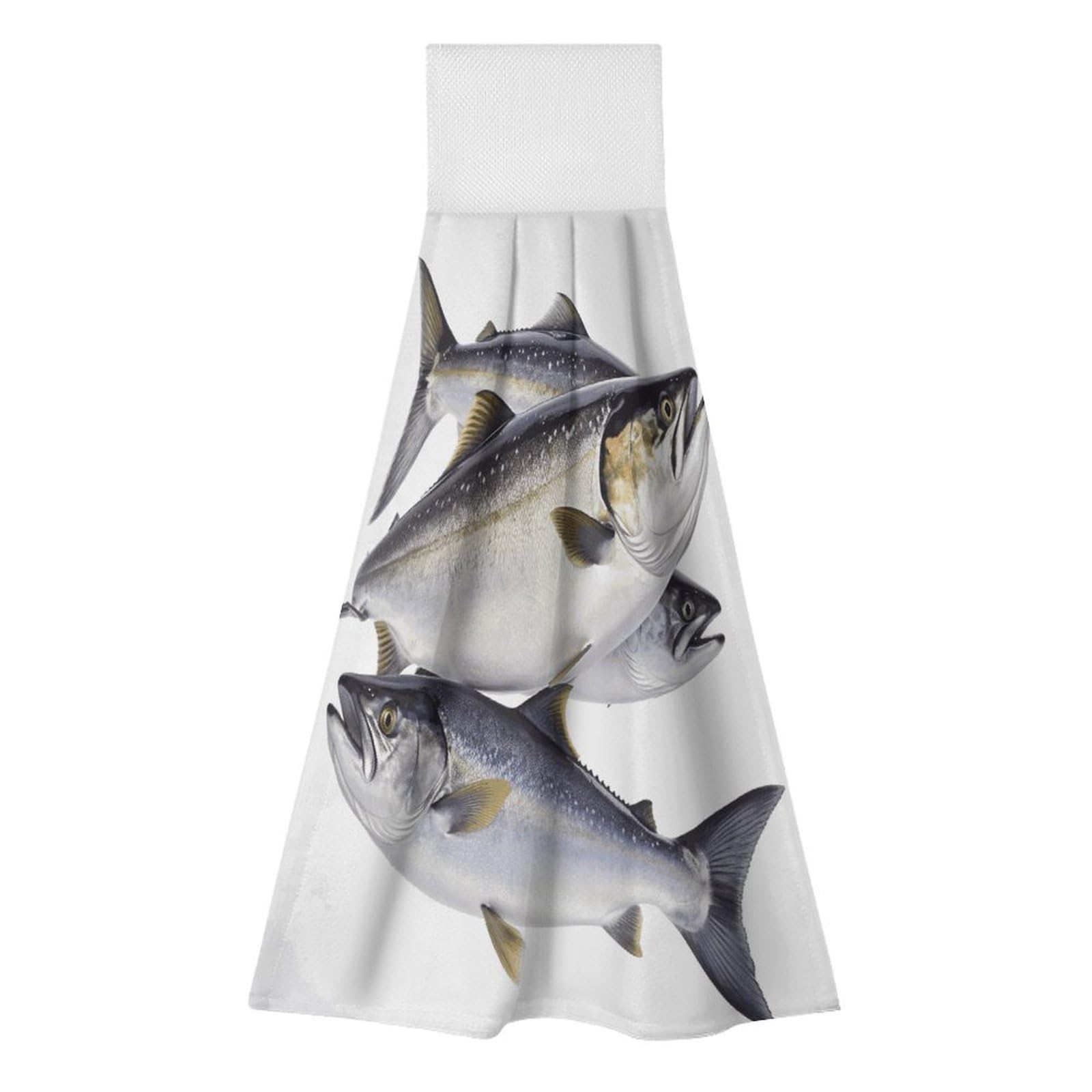 Khauerbc Style Salmon Fish Hand Towel For Quick Drying & Absorbent,Kitchen Towels Polyester,11.9 * 11.6 In,Yoga Towel For Bathroom,Kitchen,Gym,Shower,Hotel,And Spa