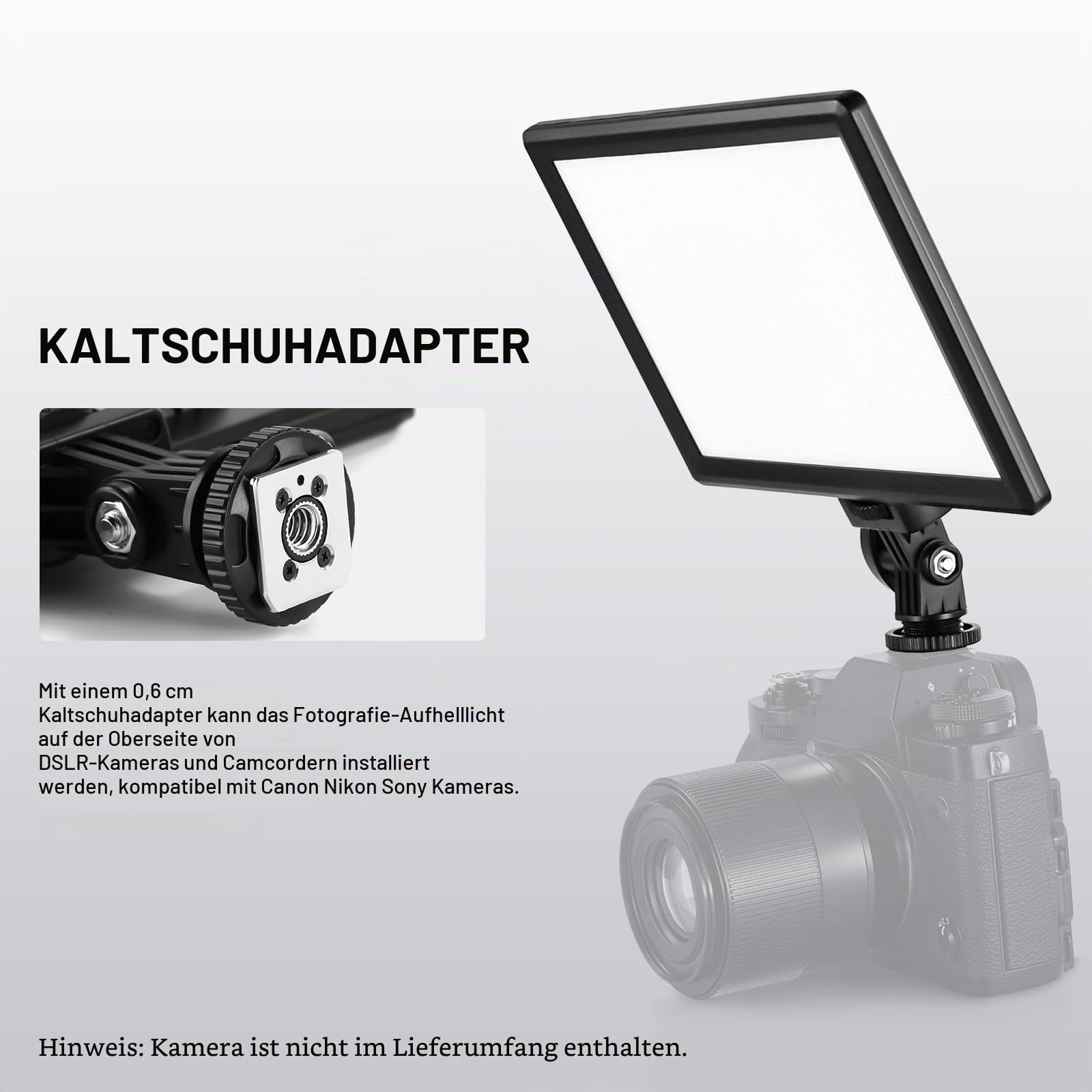 NEEWER 9" LED Videolicht Panel dimmbares weiches Licht für DSLR Kamera mit Mini Stativ 4000mAh Akku USB Type C Anschlüsse 3200K~5600K CRI95+ 600Lux Fotografie Videoaufzeichnung Live Streaming NL-116AI