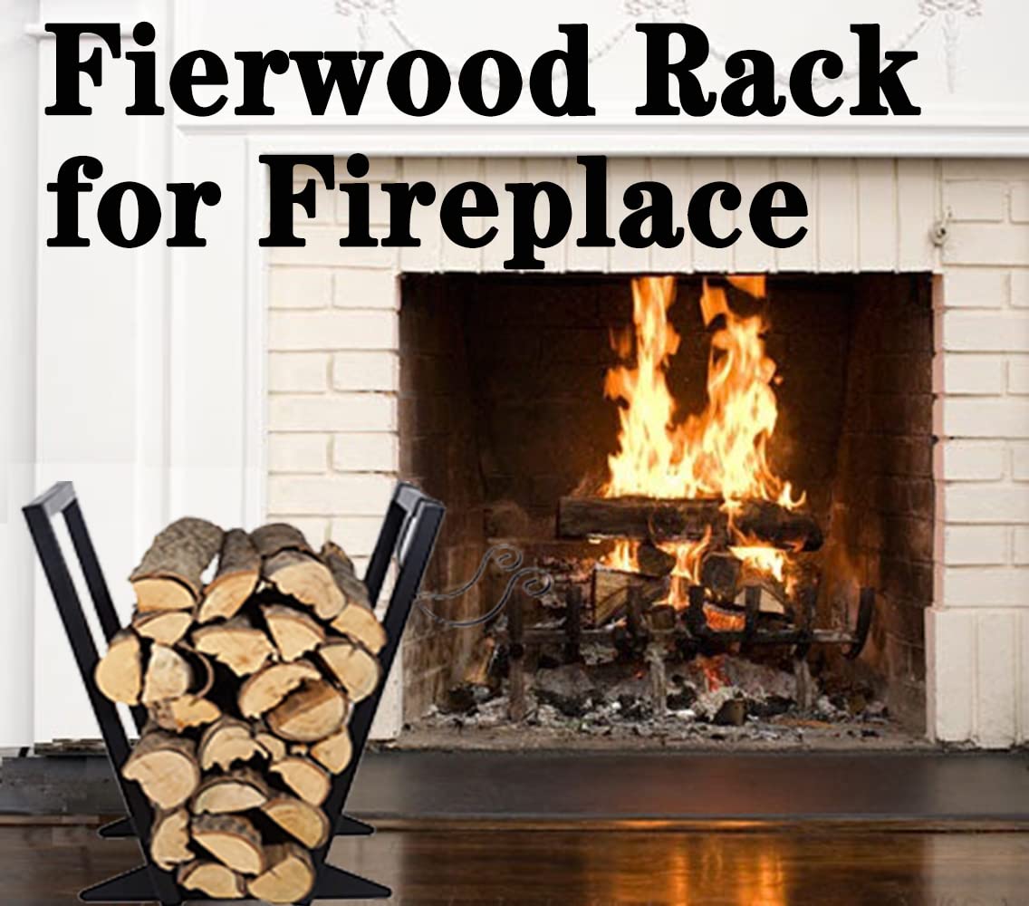 Amazon.com: Firewood Rack Indoor/ Outdoor Decorative Fireplace Wood Holder，Assemblable  Log Storage Rack with Side Kindling Rack : Patio, Lawn u0026 Garden